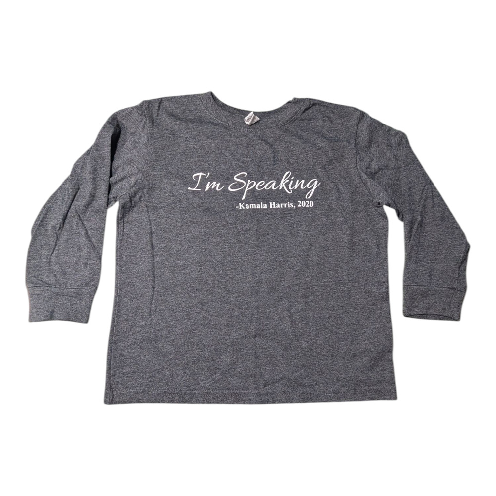 Rabbit Skins- Girls Long Sl Shirt "I'm Speaking" Kamala Harris, 2020 - Size 5-6